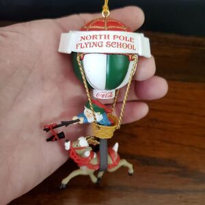 VTG Coca-Cola Bottling Works Hot Air Balloon Christmas Tree Ornament 1996